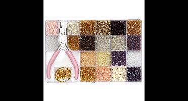 Rocailles + tang&accessoires - 20 warme kleuren