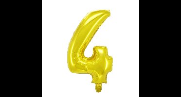 Cijferballon goudkleurig - 32 cm - 4