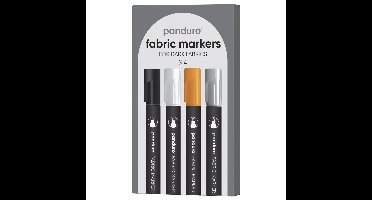 Panduro textielstiften set - 4 stuks - naturel en metallic