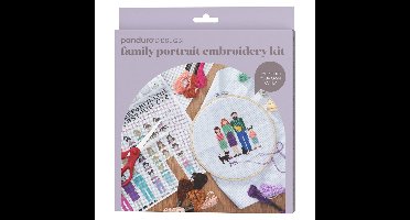 Borduurpakket - 20 cm - familieportret