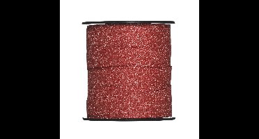 Cadeaulint - 25 meter - rood glitter