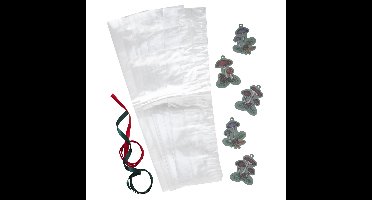 Plastic zakken met labels - 6 stuks