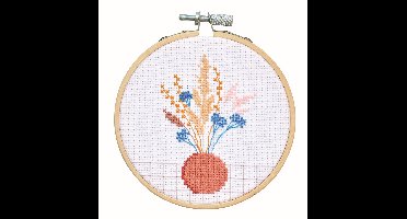 Borduurpakket mini - 10 cm - gedroogde bloemen