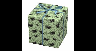 Cadeaupapier - 10 meter - groen/zwarte vogels
