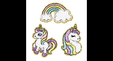 Iron-on plaatjes - 3 stuks - eenhoorns
