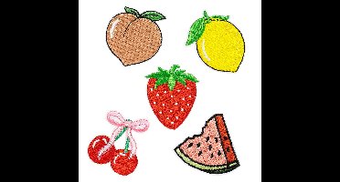 Iron-on plaatjes - 5 stuks - fruit