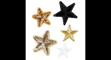 Iron-on plaatjes - 5 stuks - sterren