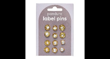 Broche pins - 12 stuks - goudkleurig