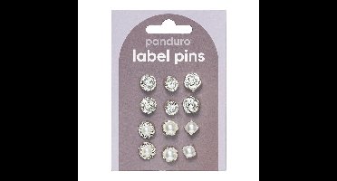 Broche pins - 12 stuks - zilverkleurig