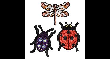 Iron-on plaatjes - 3 stuks - insecten