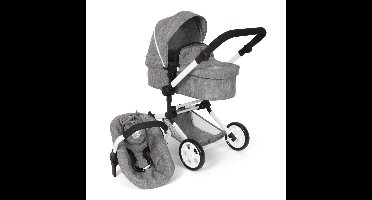 Combi-poppenwagen Linus Plus - Grey Jeans