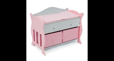 Poppencommode met opbergruimte - Puntos Grijs