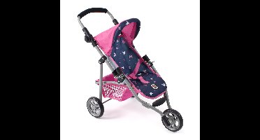 Poppenwagen Jogger Lola - Vlinders Navy Roze