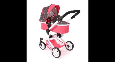 Combi-poppenwagen Mika - Vlinders Koraal