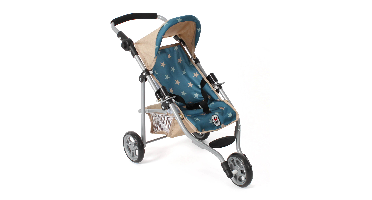 Poppenwagen Jogger Lola - Stars Turquoise Beige