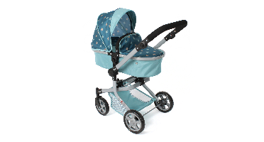 Combi-poppenwagen Mika - Stars Turquoise