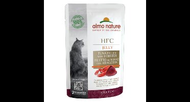 48x Almo Nature HFC Jelly Kattenvoer Nat Blikje Tonijnfilet&Kreeft 55 gr