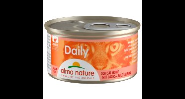 24x Almo Nature Daily Menu Mousse Kattenvoer Nat Zalm 85 gr