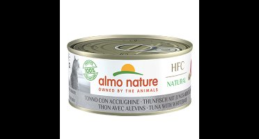 48x Almo Nature HFC Natural Kattenvoer Nat Blik Tonijn&Ansjovis 150 gr