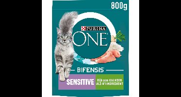 Purina ONE Kattenvoer Droog Sensitive Kalkoen 800 gr