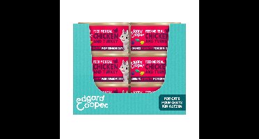 18x Edgard&Cooper Kattenvoer Senior Chunks Kip - Kalkoen 85 gr