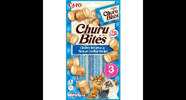 Ciao Kattensnack Churu Bites Tonijn - Sint Jacobsschelp 30 gr