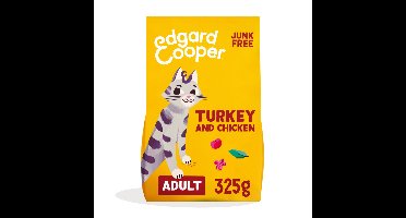 6x Edgard&Cooper Kattenvoer Adult Kalkoen - Kip 325 gr