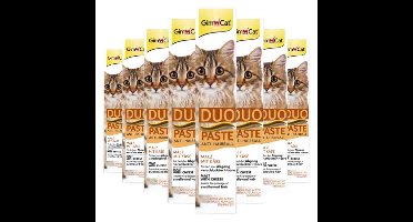 8x GimCat Anti-Hairball Duo-Paste Kaas&Mout 50 gr