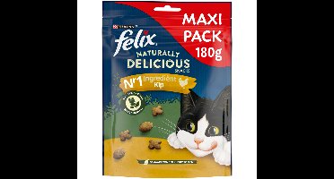 6x Felix Kattensnack Naturally Delicious Kip Maxipack 180 gr