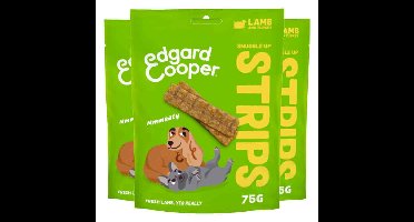 3x Edgard&Cooper Adult Strips Lam&Kalkoen 75 gr