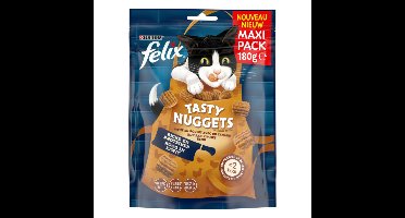 6x Felix Kattensnack Tasty Nuggets Kip&Eend 180 gr