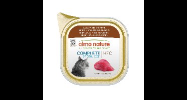 34x Almo Nature HFC Alu Kattenvoer Nat Blikje Angus Rund 85 gr