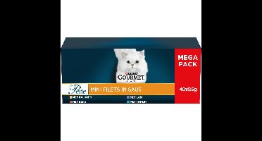 Gourmet Perle Kattenvoer Nat Mini Filets in Saus Kalkoen, Eend, Tonijn&Lam 40 x 85 gr