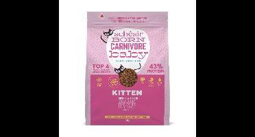8x Schesir Born Carnivore Kitten Kattenvoer Chicken&Egg 255 gr