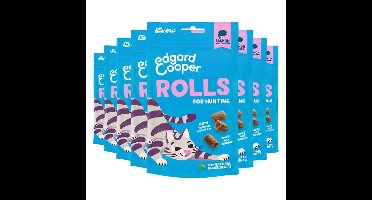 8x Edgard&Cooper Adult Rolls Kattensnack Zalm 45 gr