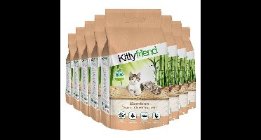 8x Kitty Friend Kattenbakvulling Vegetal Bamboo Clumping Litter 5 liter