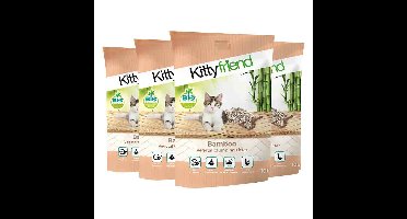 4x Kitty Friend Kattenbakvulling Vegetal Bamboo Clumping Litter 10 liter