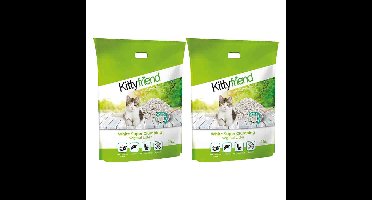 2x Kitty Friend Kattenbakvulling Vegetal White Super Clumping Litter 15 liter