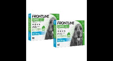 2x Frontline Combo Spot On Anti Vlooien en Teken Druppels Hond M 3 pipetten