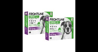 2x Frontline Combo Spot On Anti Vlooien en Teken Druppels Hond 20 - 40 kg 6 pipetten