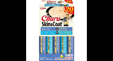 Ciao Churu Puree Skin&Coat Kattensnack Multipack Tuni&Scallop 20 x 14 gr