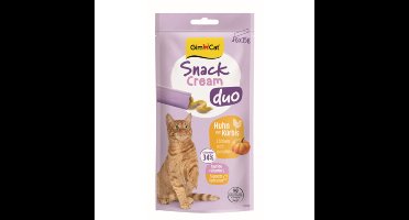 8x GimCat Kattensnack Cream Duo Kip&Pompoen 6 x 15 gr