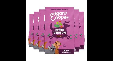 6x Edgard&Cooper Hondenvoer Droog Hert&Eend Medium 1 kg