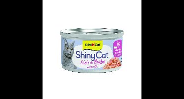 GimCat Kattenvoer Nat ShinyCat Filets in Bouillon Kip&Garnalen 70 gr