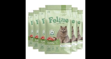 6x HobbyFirst Feline Kattenvoer Droog Sensitive Sterilised 1,5 kg