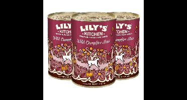 3x Lily's Kitchen Hondenvoer Nat Wild Campfire Stew Hert - Fazant - Zalm 400 gr