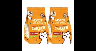 2x Lily's Kitchen Kattenvoer Droog Adult Kip&Groenten 800 gr