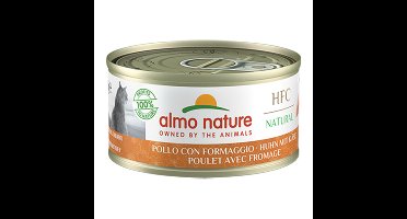 48x Almo Nature HFC Natural Kattenvoer Nat Blikje Kip&Kaas 70 gr