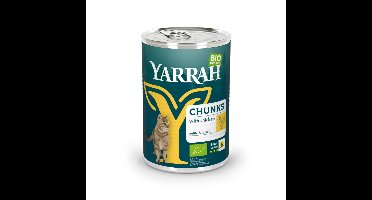 12x Yarrah Bio Kattenvoer Chunks Kip 405 gr