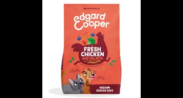 4x Edgard&Cooper Hondenvoer Droog Scharrelkip - Noorse Zalm Senior 2,5 kg